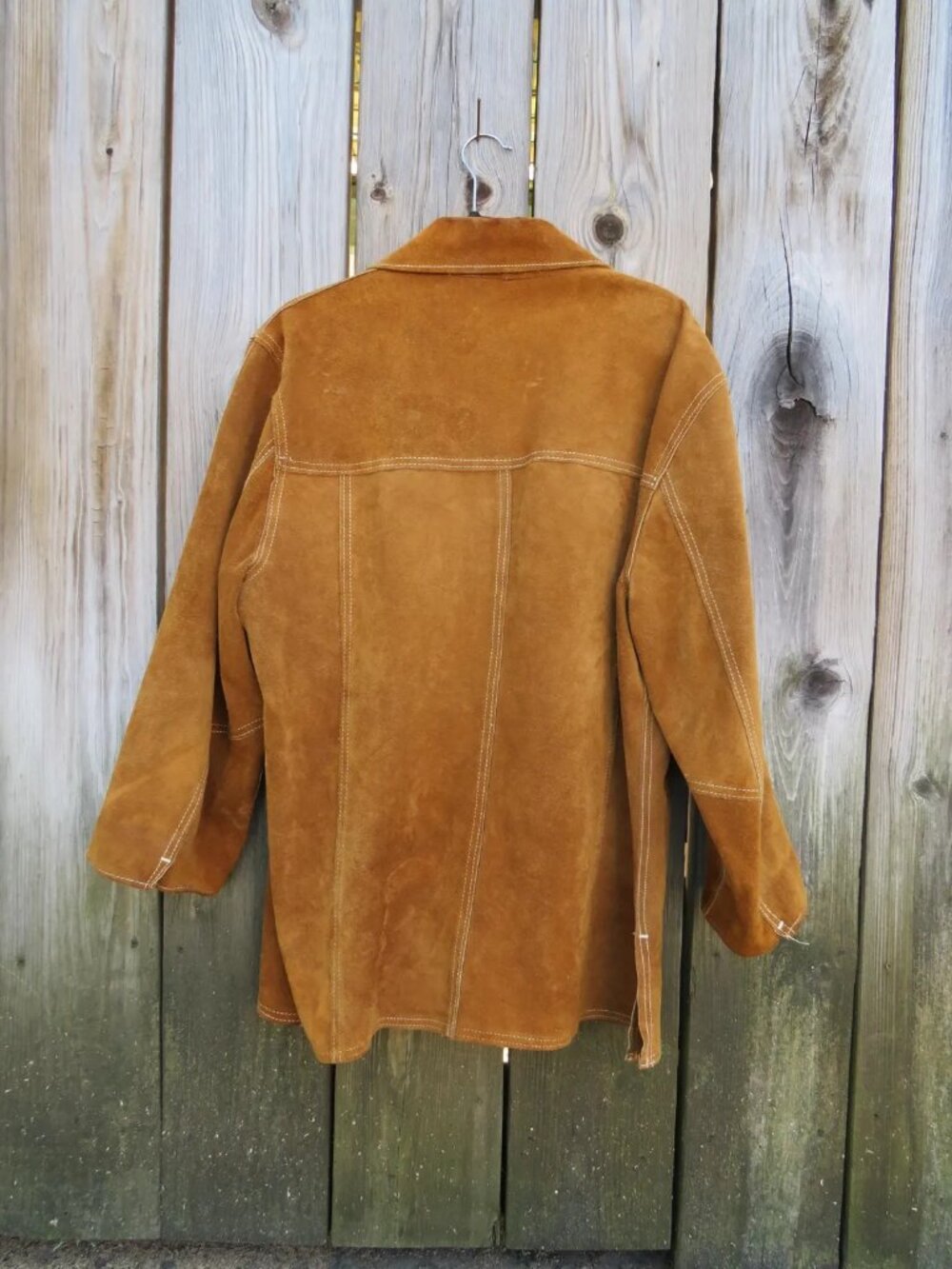 1970s Suede Jacket Mens 44 JC Penney Western Leather Shirt Jacket - Picture 7 of 9